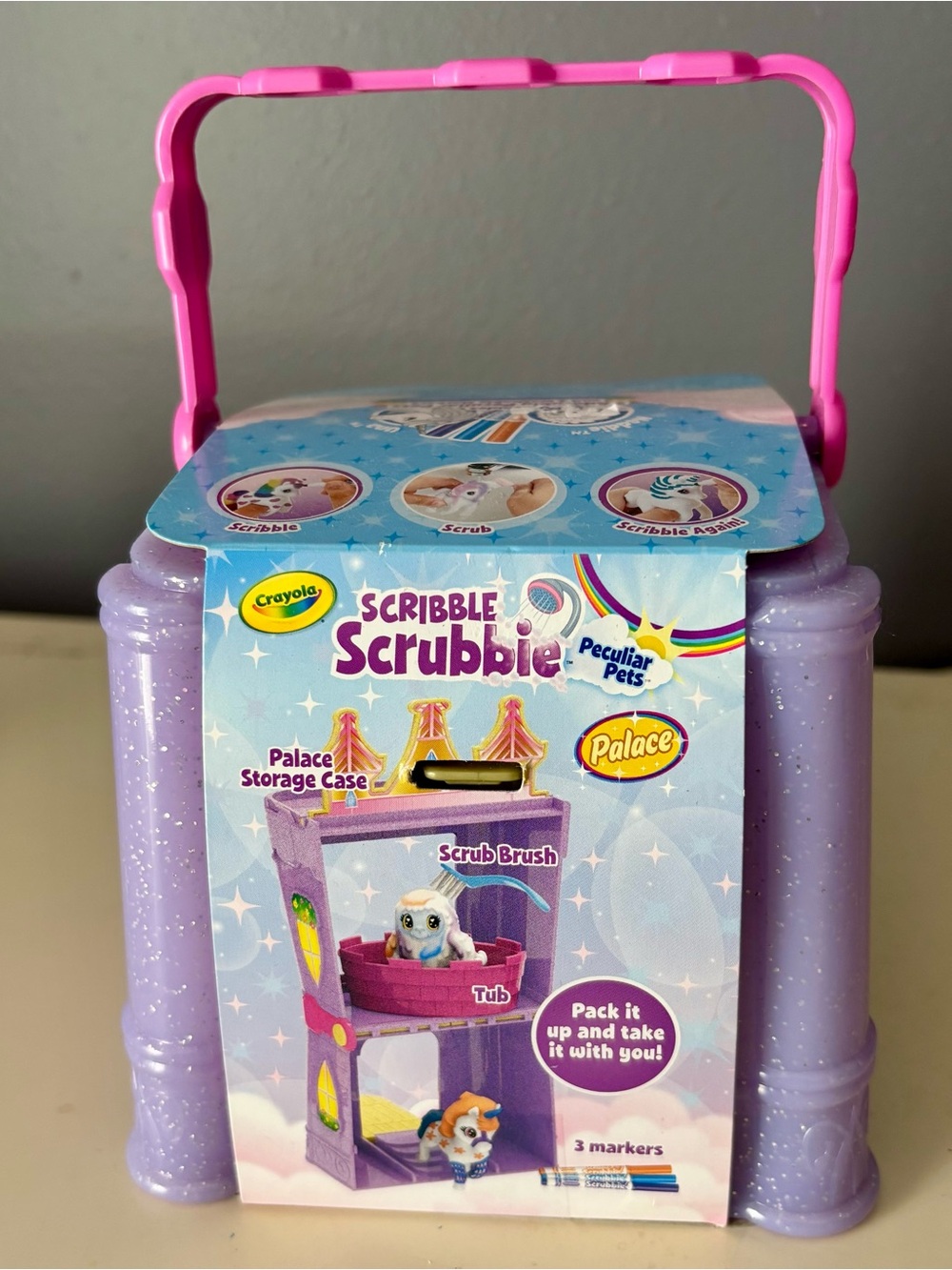 Crayola Scribble Scrubbie Palace Playset - Pink Handle / Purple Glitter Case